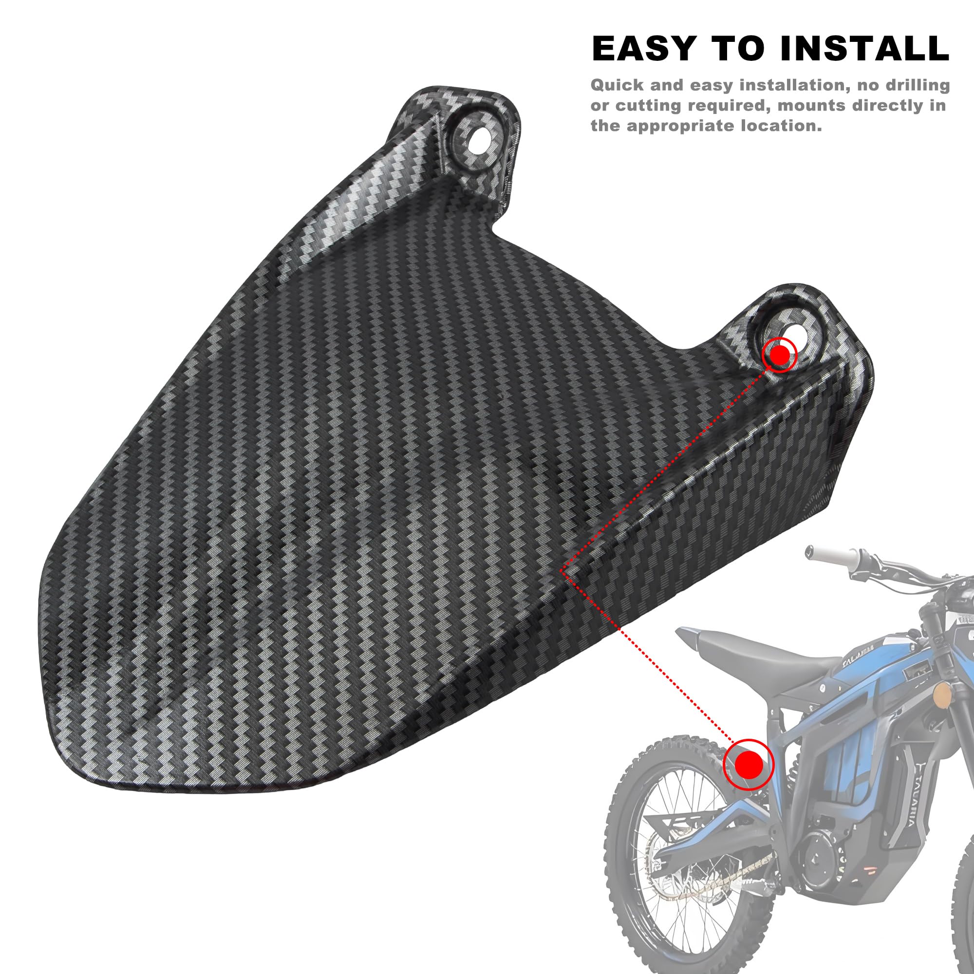Short Rear Fender Protector,Talaria Rear Mudguard For MX3 MX4 Electric Dirt Bike EBike - Carbon Fiber