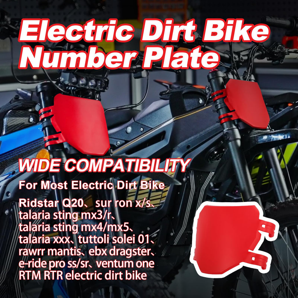Electric Dirt Bike Downhill Number Plate Front License for Ridstar Q20 Surron Light Bee LBX Talaria Sting MX3/R MX4 MX5 Talaria XXX E-Ride Pro SR S SS 2.0 3.0 Tutti Soleil 01 (Purple)