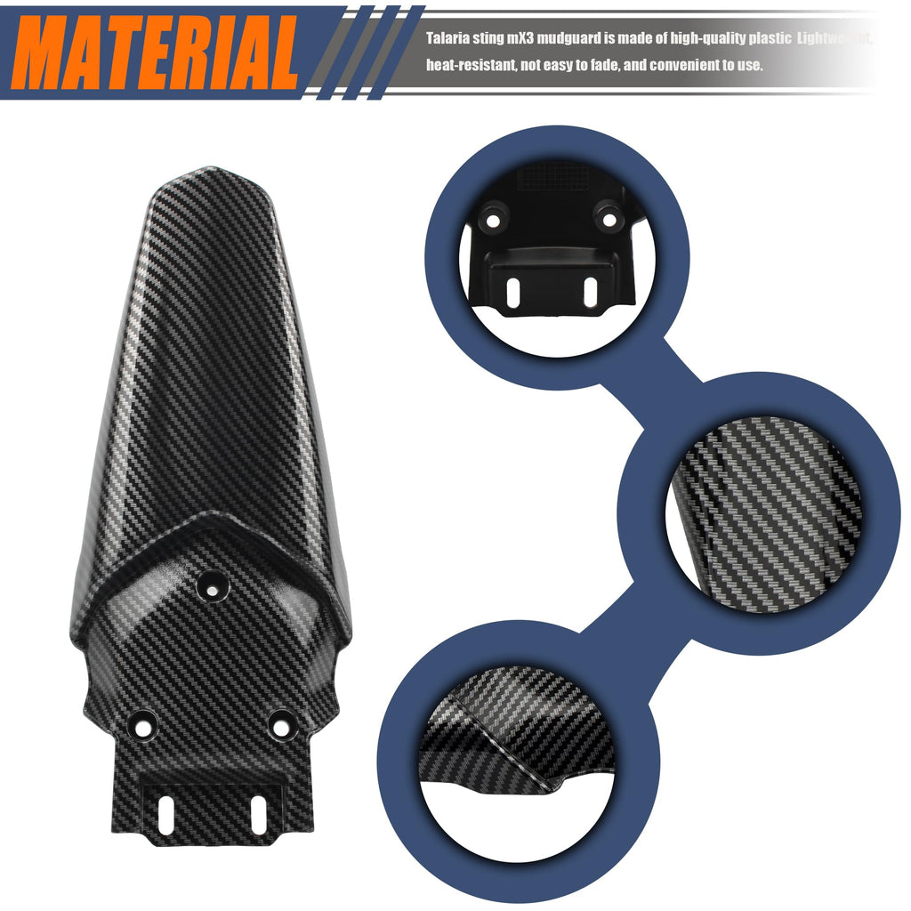Short Rear Fender Protector,Talaria Rear Mudguard For MX3 MX4 Electric Dirt Bike EBike - Carbon Fiber