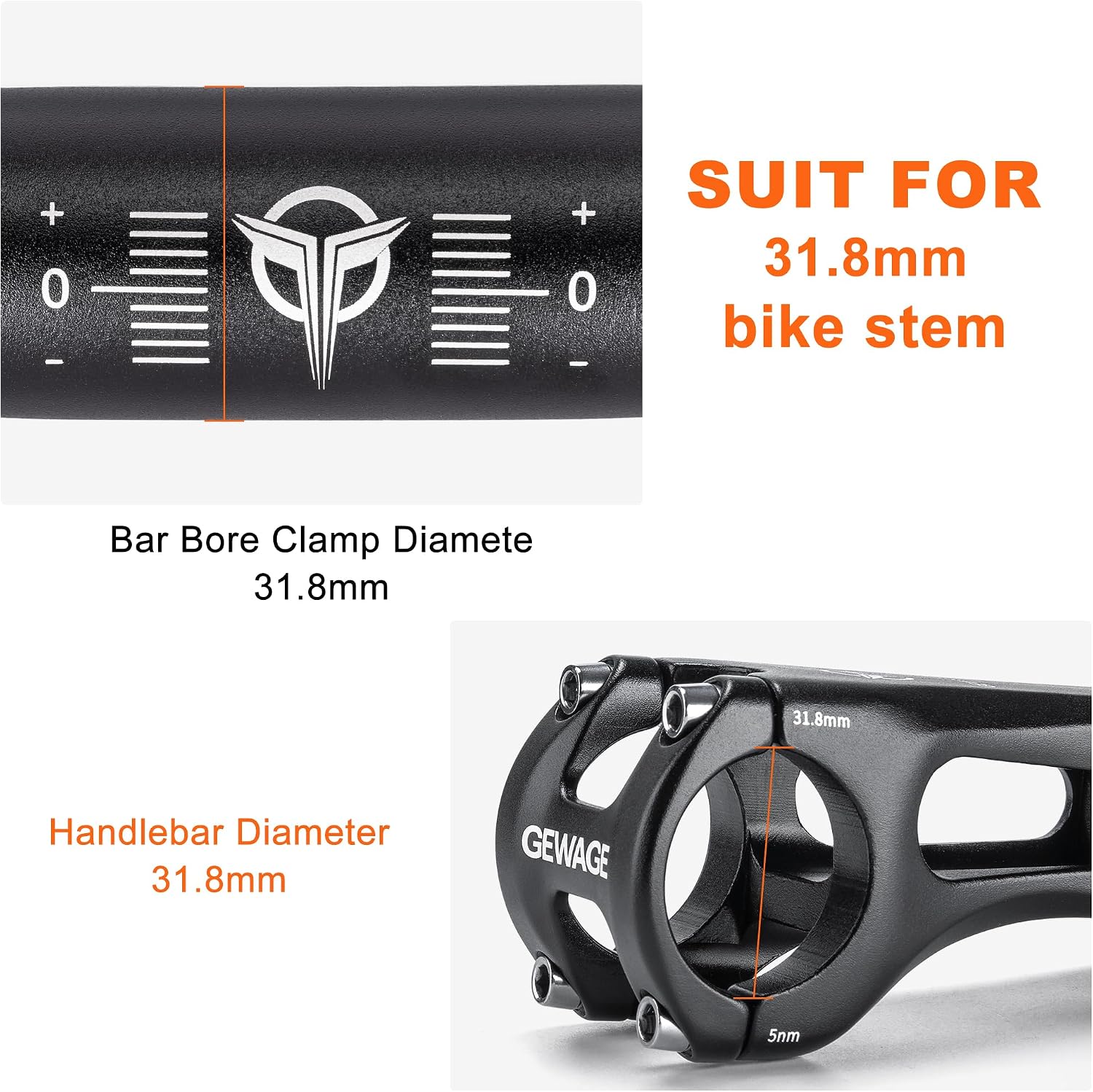31.8 Bike Handlebar - 25mm, 55mm, 70mm, 90mm,120mm Riser Handlebar - 780mm Aluminium Alloy Mountain Bike Bicycle Handlebars (31.8-120mm Rise)