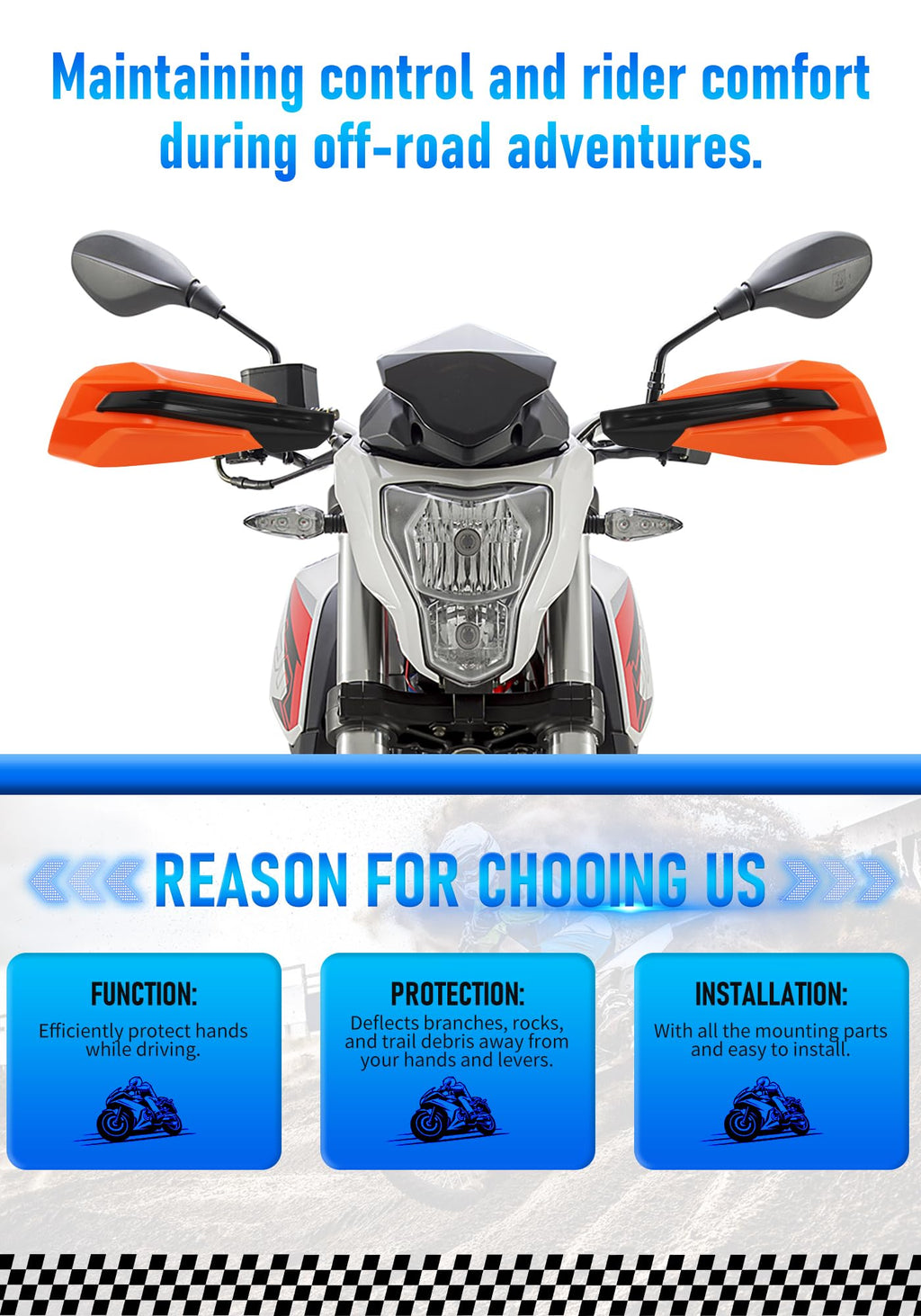 Universal 7/8" 22mm and 1 1/8" 28mm Handle Bar Hand Guards CNC Bracket for Dirt Bike Motocross ATV Scooter for CRF KLX KX LTR TRX SX SXF EXC XCW Grizzly Hawk 250 Bicycles-Red