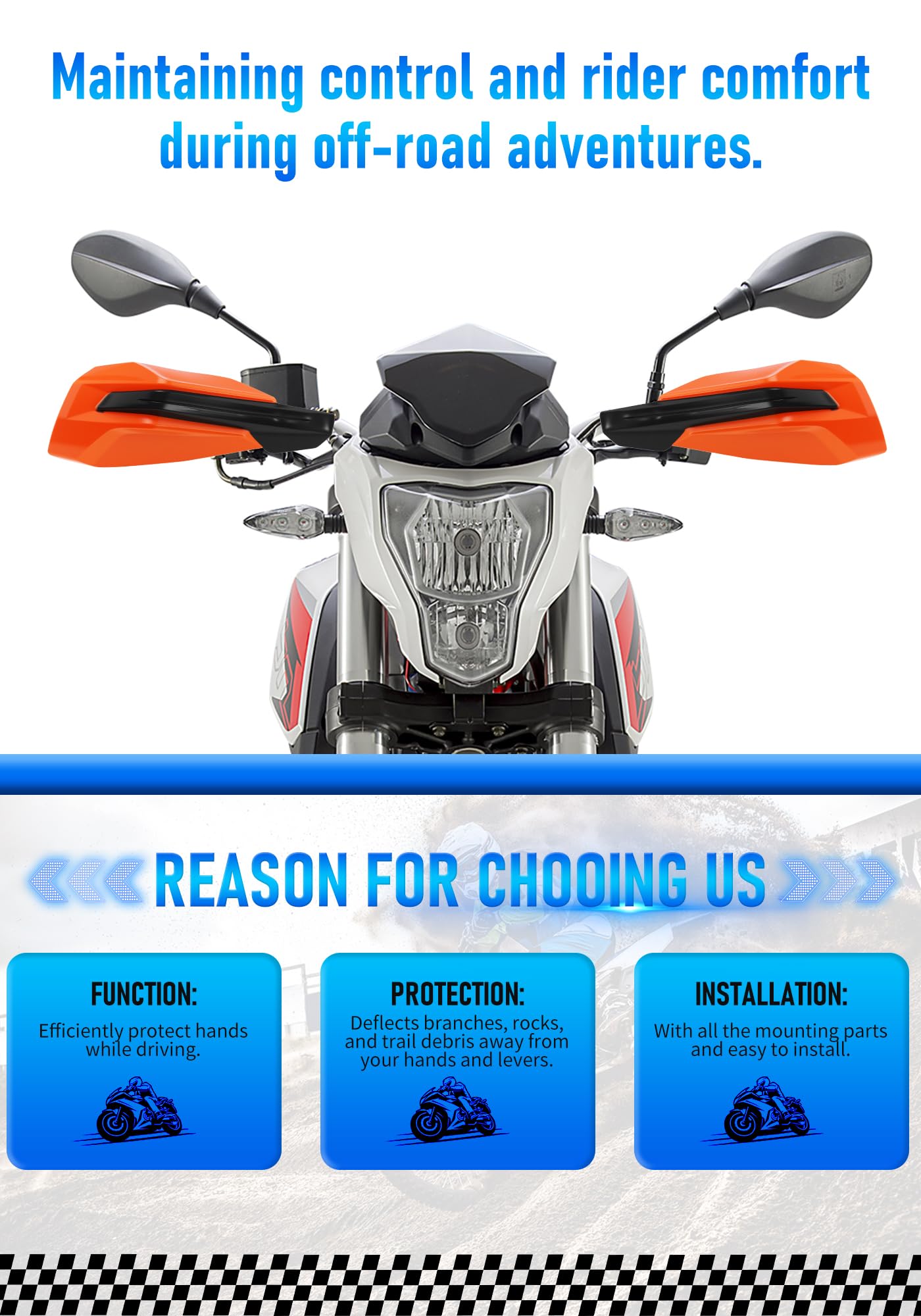 Universal 7/8" 22mm and 1 1/8" 28mm Handle Bar Hand Guards CNC Bracket for Dirt Bike Motocross ATV Scooter for CRF KLX KX LTR TRX SX SXF EXC XCW Grizzly Hawk 250 Bicycles-Red