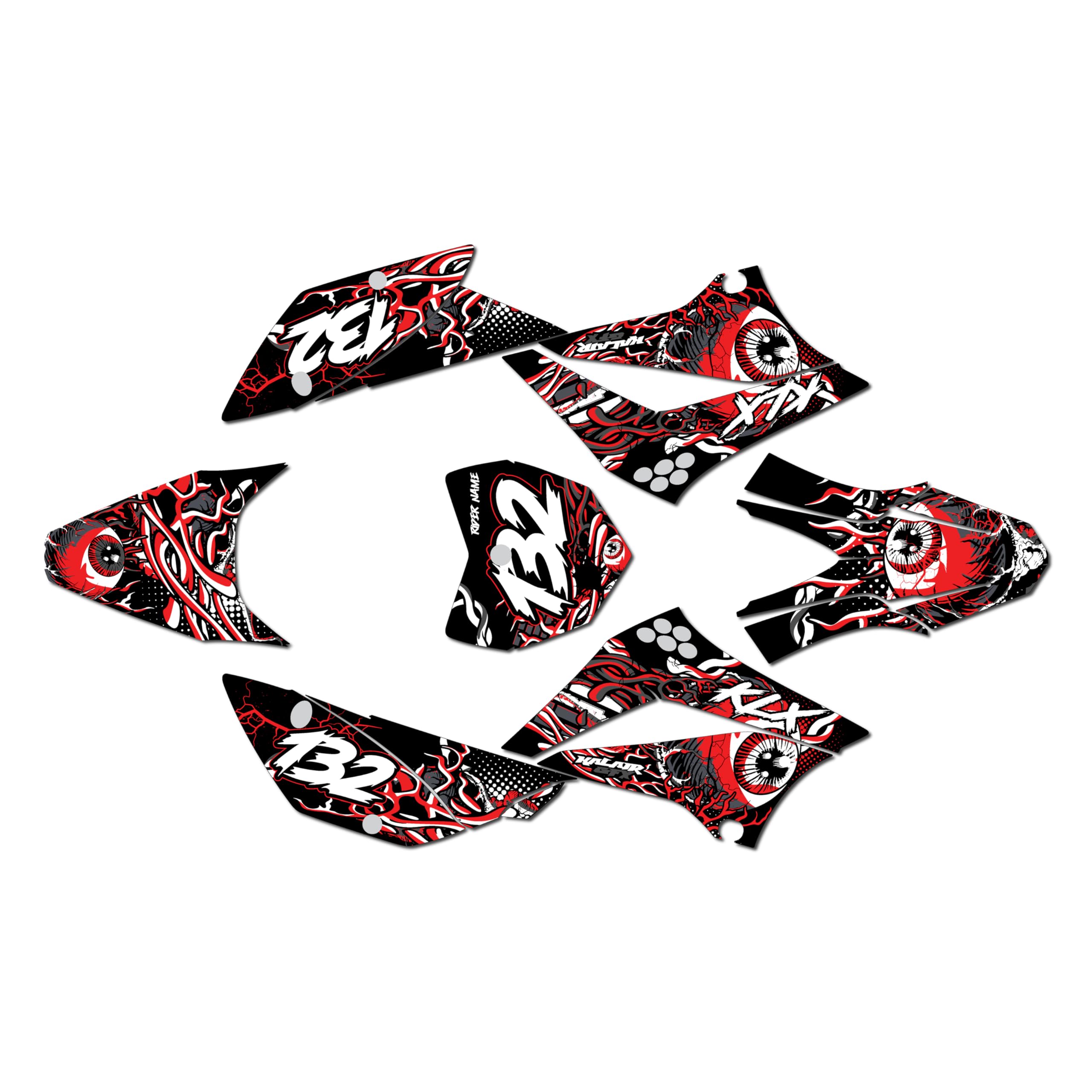 Graphics Kit for Kawasaki KLX 110 (2010-2023) CORE Series Green-shift 16 Mil - Dirt bike Custom Racing Graphics Decals Stickers Kit, no-plastics