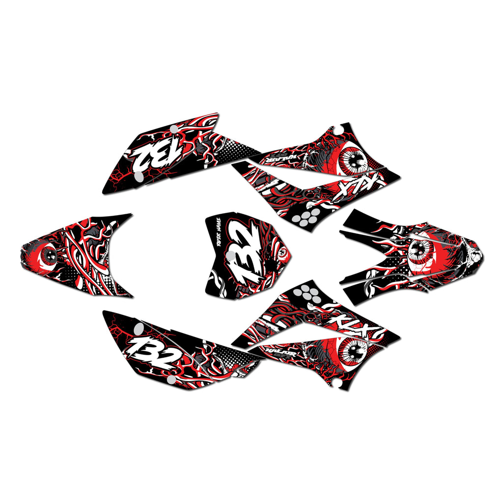 Graphics Kit for Kawasaki KLX 110 (2010-2023) CORE Series Green-shift 16 Mil - Dirt bike Custom Racing Graphics Decals Stickers Kit, no-plastics