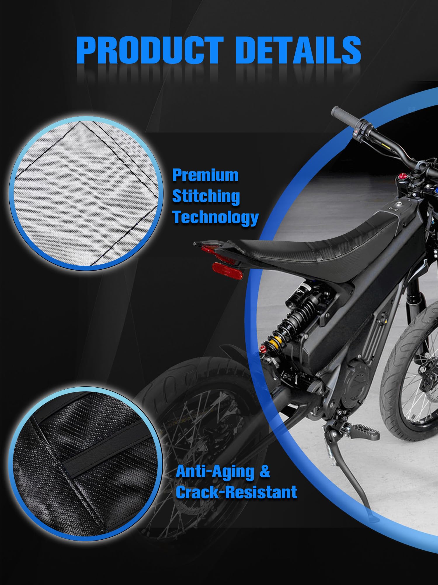 Dirt Bike Seat Cover Ribbed Soft Seat Cover for Talaria XXX X3 Electric Dirt Bike Ebike Red