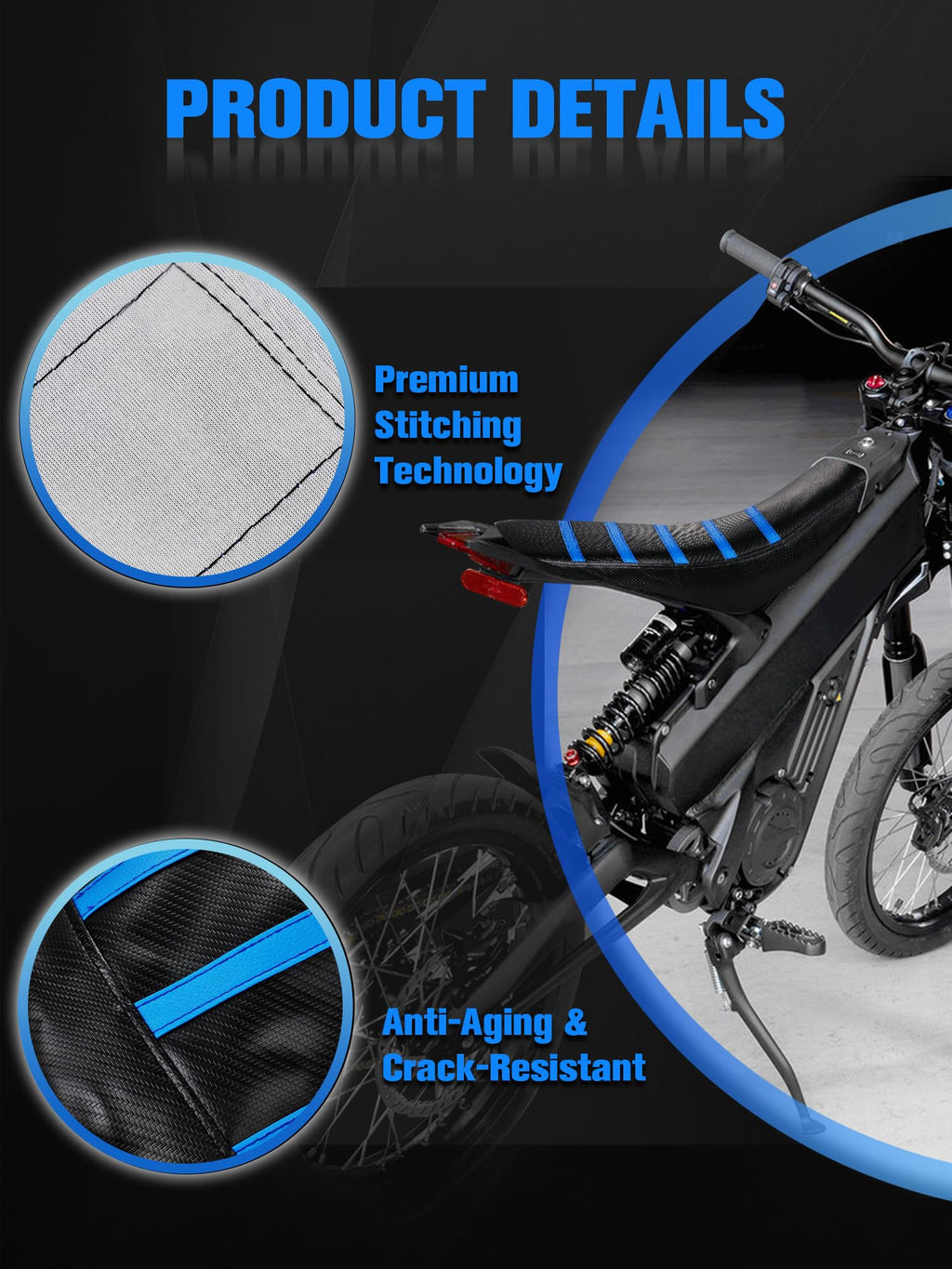 Dirt Bike Seat Cover Ribbed Soft Seat Cover for Talaria XXX X3 Electric Dirt Bike Ebike Red