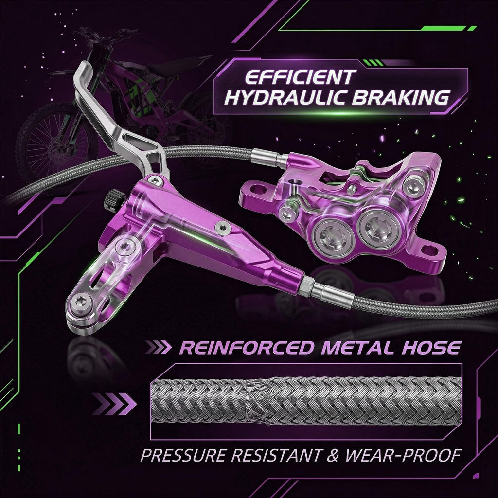 Front Rear Brake Kit for Sur-Ron, PSLER Upgraded Front Rear Brake Kit for Sur Ron Light Bee X Segway X160 X260 for Talaria XXX for Talaria Sting MX3 R MX4 for 79Bike Falcon M/E Ride Pro SS (Purple)