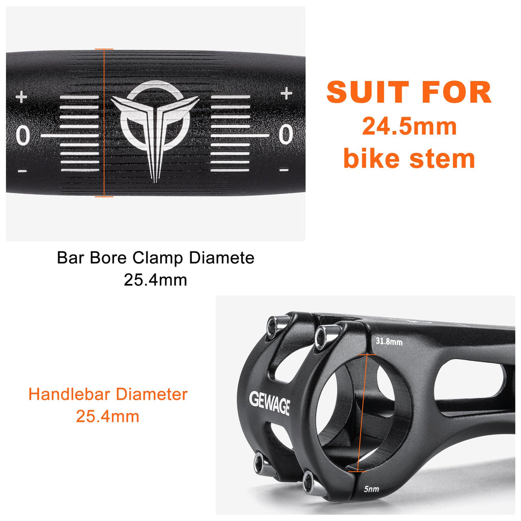 31.8 Bike Handlebar - 25mm, 55mm, 70mm, 90mm,120mm Riser Handlebar - 780mm Aluminium Alloy Mountain Bike Bicycle Handlebars (31.8-120mm Rise)
