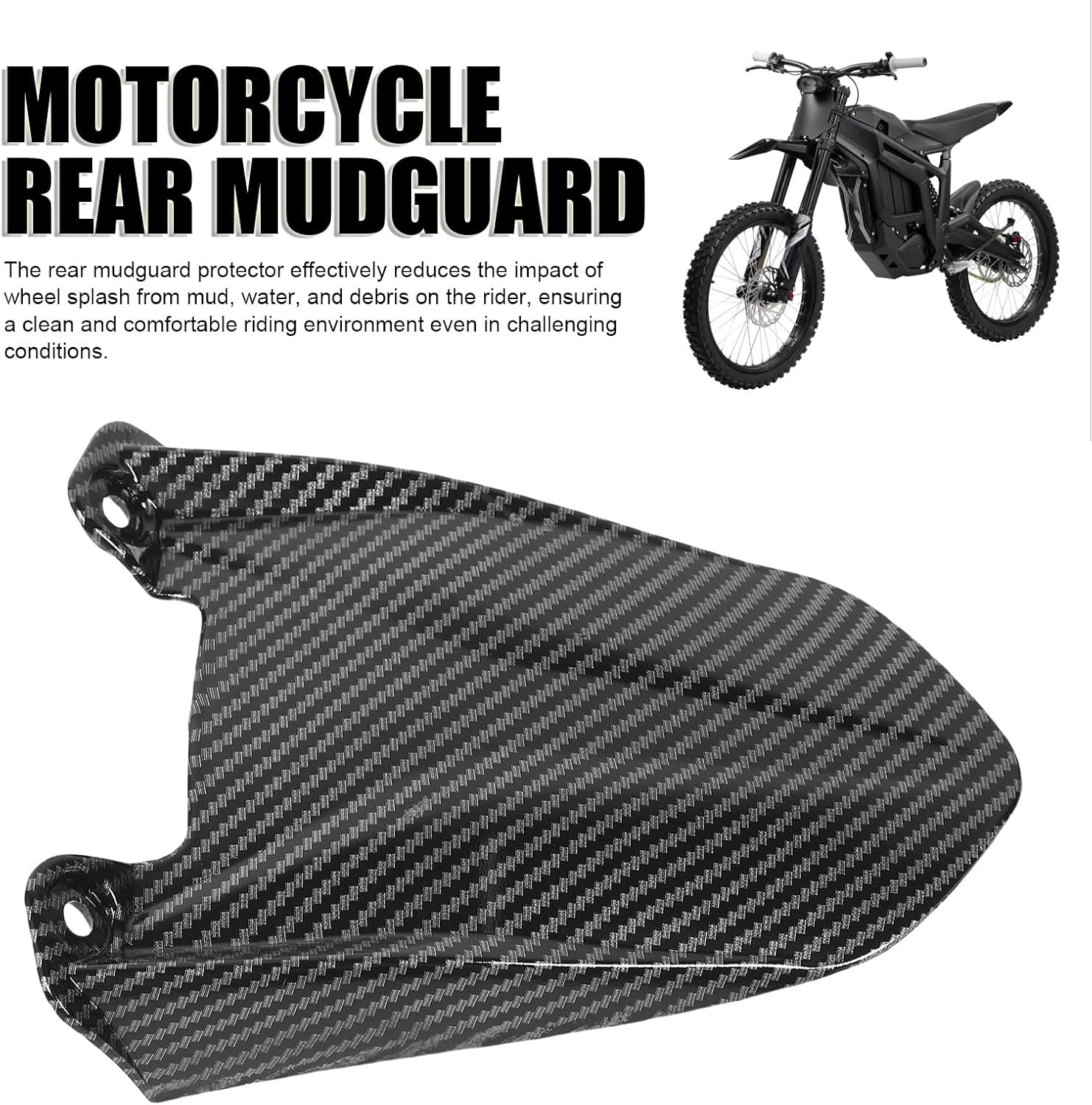Motorcycle Rear Fenders, Carbon Fiber Pattern Mudguard Protector Compatible with Talaria Sting X3 MX3 MX4