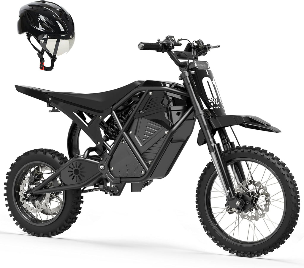 ESKUTE Electric Dirt Bike for Teens Adults, Mid-Drive Motor 3500W Peak, Electric Motorcycle 48V23Ah Battery, Hydraulic Disc Brake，53Mile,38mph, Hydraulic Nitrogen Dual Shock Absorbers,Black