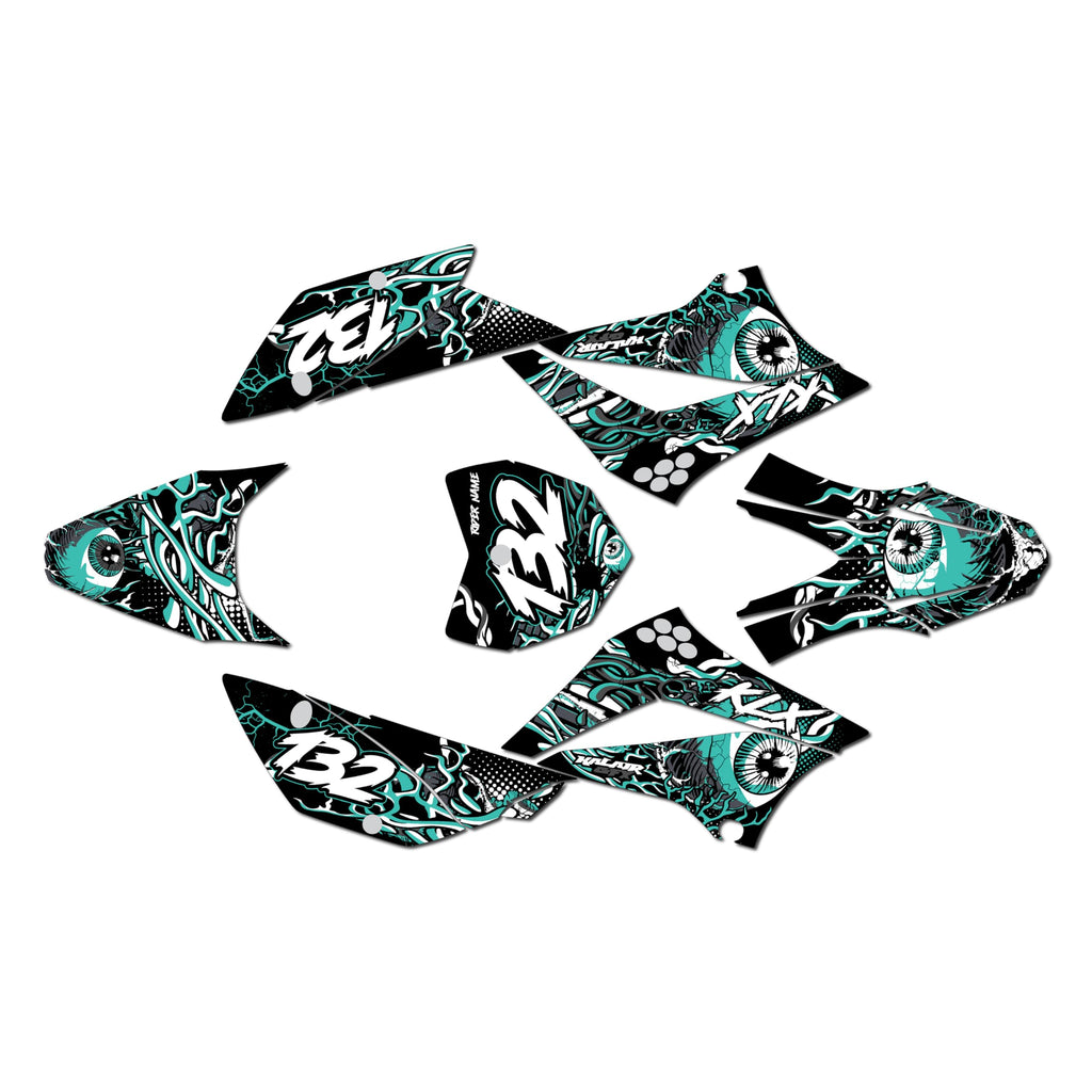 Graphics Kit for Kawasaki KLX 110 (2010-2023) CORE Series Green-shift 16 Mil - Dirt bike Custom Racing Graphics Decals Stickers Kit, no-plastics
