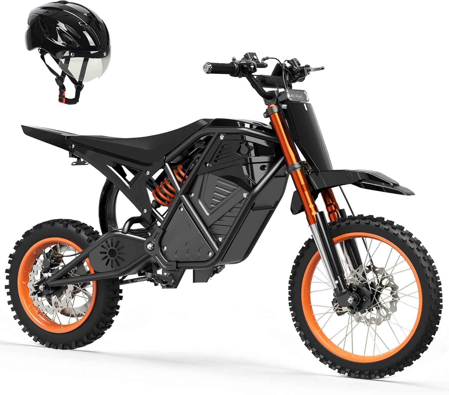 ESKUTE Electric Dirt Bike for Teens Adults, Mid-Drive Motor 3500W Peak, Electric Motorcycle 48V23Ah Battery, Hydraulic Disc Brake，53Mile,38mph, Hydraulic Nitrogen Dual Shock Absorbers,Black