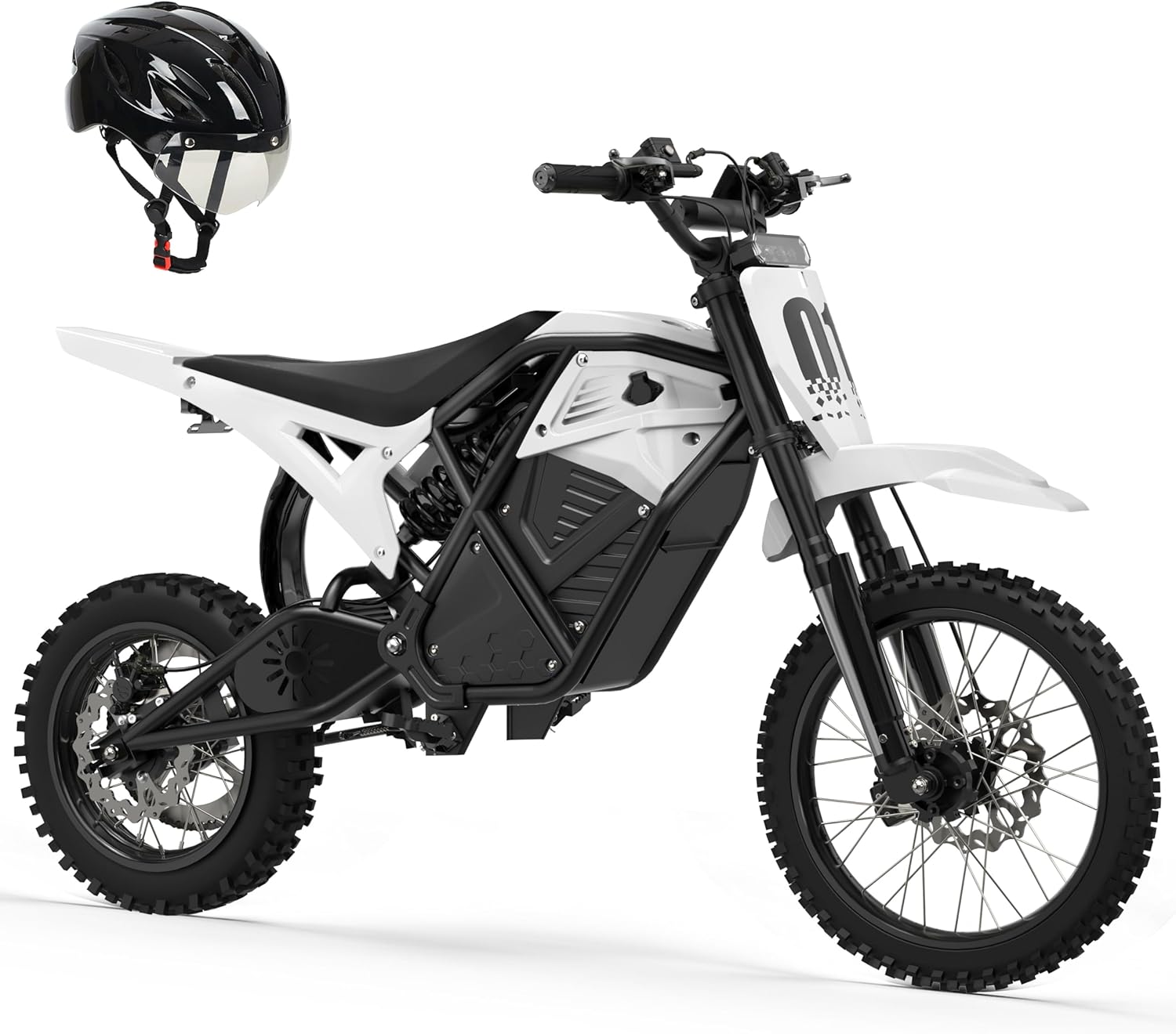 ESKUTE Electric Dirt Bike for Teens Adults, Mid-Drive Motor 3500W Peak, Electric Motorcycle 48V23Ah Battery, Hydraulic Disc Brake，53Mile,38mph, Hydraulic Nitrogen Dual Shock Absorbers,Black