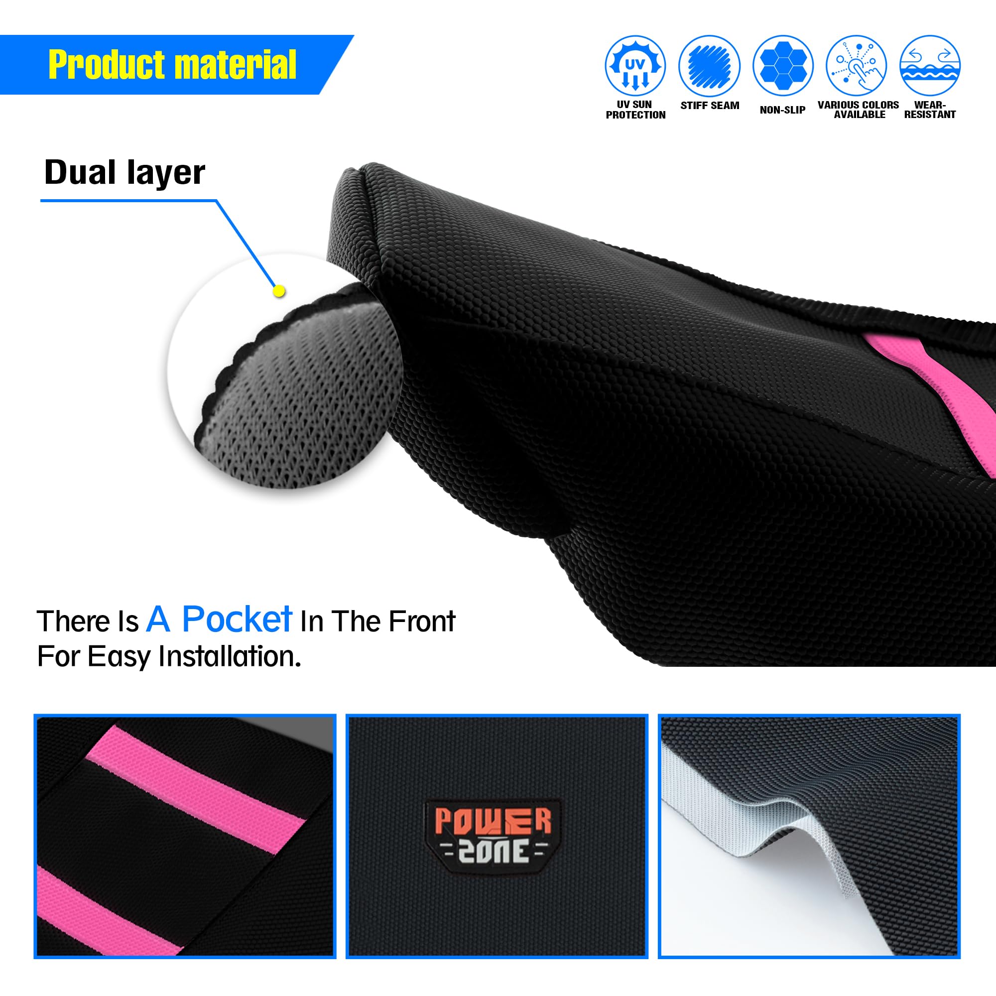 Gripper Dirt Bike Seat Cover for Sur Ron Light Bee X/S, Motorcycle Electric Bike Seat Covers (Black-White)