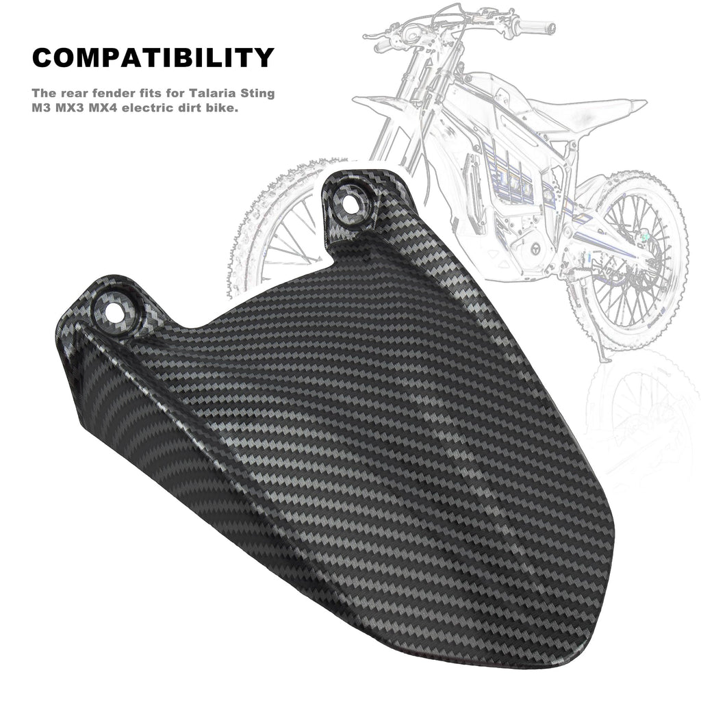 Short Rear Fender Protector,Talaria Rear Mudguard For MX3 MX4 Electric Dirt Bike EBike - Carbon Fiber
