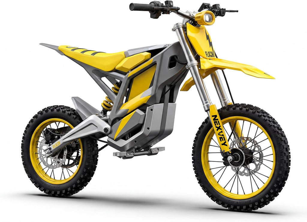 NEXVEY Flash Electric Dirt Bike 4000W Peak 48V 22.5AH Battery Off-Road Motorcycle, 35MPH Fast E Bike with Dual Hydraulic Suspension Brakes, Outdoor Gift for Teens Adults Age 13+