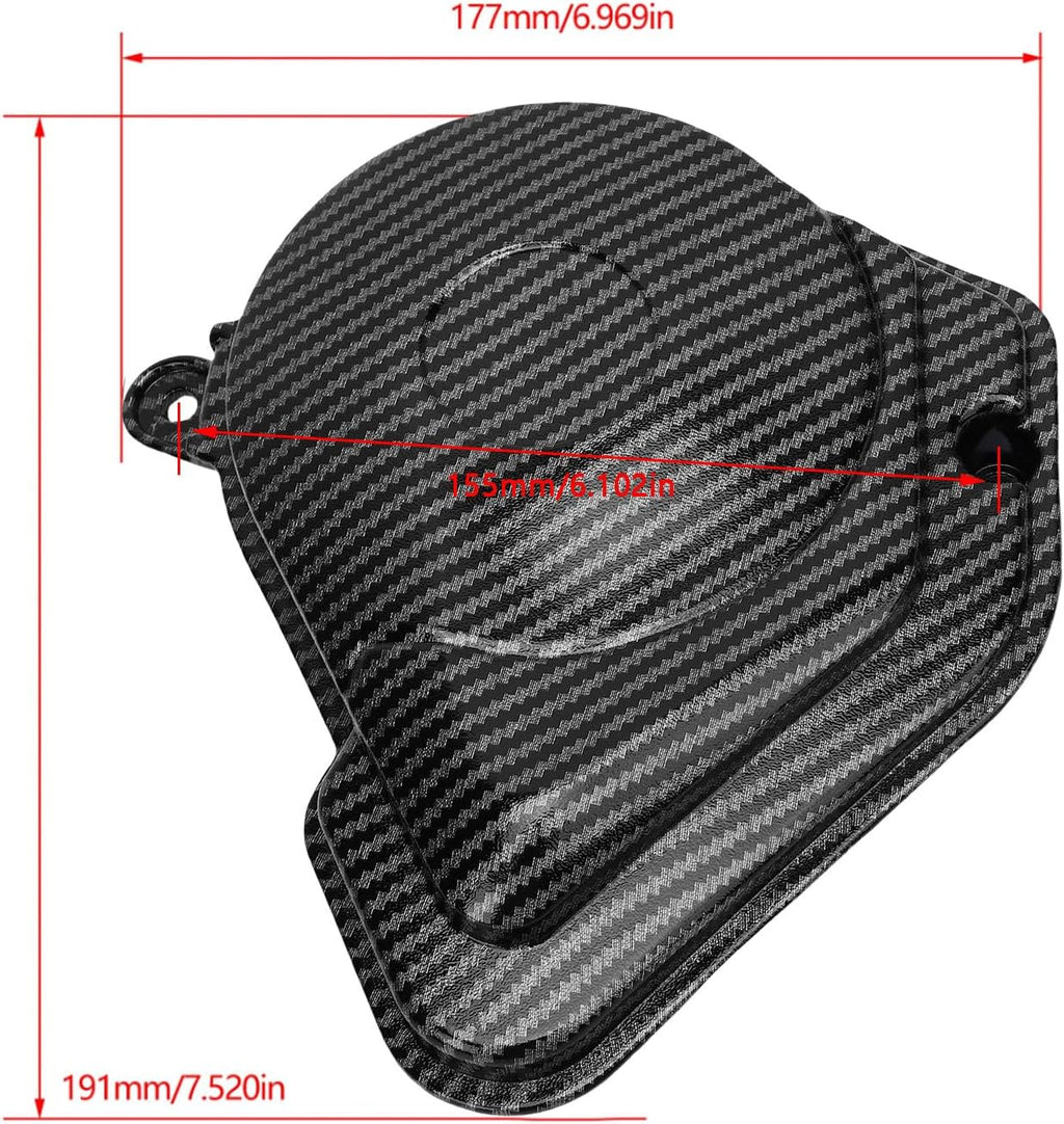 Acouto Motorcycle Engine Clutch Cover, ABS Carbon Fiber Style Engine Protective Cover, Heat Proof Impact Guard 3 in 1 for Talaria Sting X3 MX3 MX4 MX5 Trail Street Riders