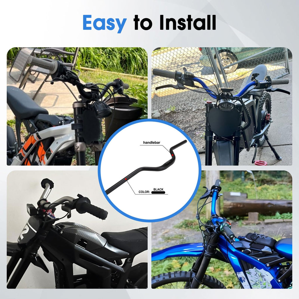 Motorcycle Heighten Handlebar 7/8" 22mm Handle Bar 4MM Thickness CNC for Surron Sur Ron LBX Talaria Sting MX3/R MX4 Talaria XXX E-Ride Pro SR S SS 2.0 3.0 Ventus One Rawrr Mantis Blue