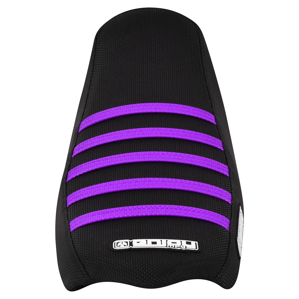 Enjoy Mfg Ribbed Seat Cover - Compatible with Talaria Sting Electric Motorcycle #362 (Black w/Light Blue Ribs)