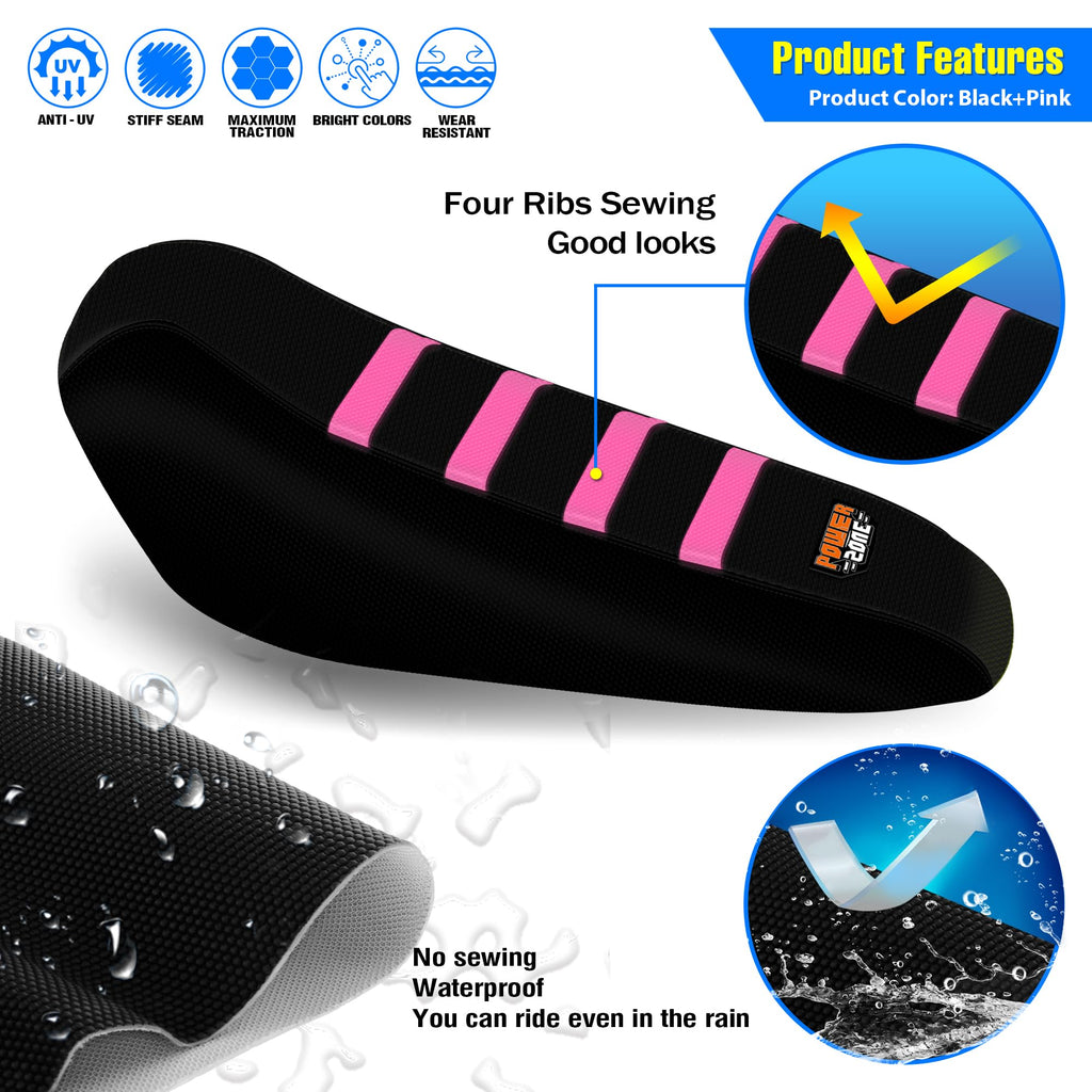 Gripper Dirt Bike Seat Cover for Sur Ron Light Bee X/S, Motorcycle Electric Bike Seat Covers (Black-White)