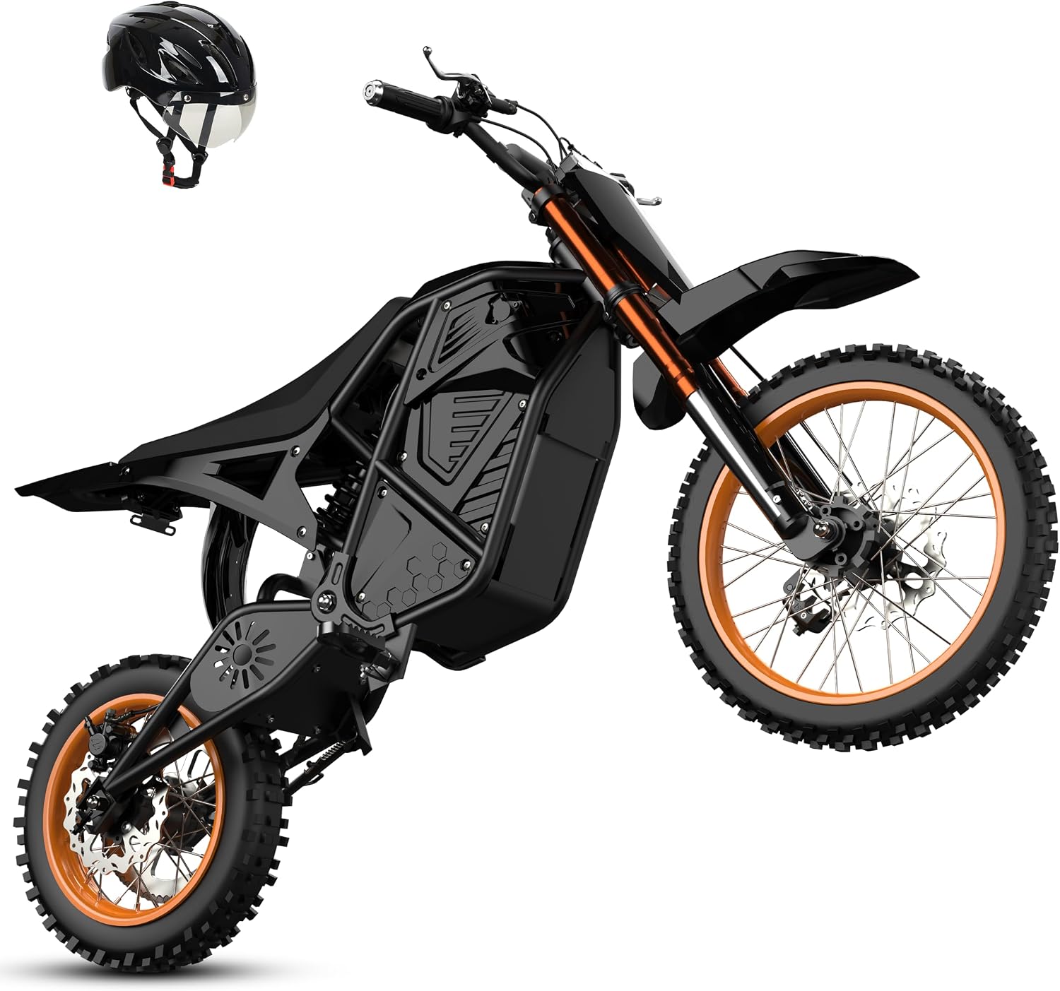 ESKUTE Electric Dirt Bike for Teens Adults, Mid-Drive Motor 3500W Peak, Electric Motorcycle 48V23Ah Battery, Hydraulic Disc Brake，53Mile,38mph, Hydraulic Nitrogen Dual Shock Absorbers,Black