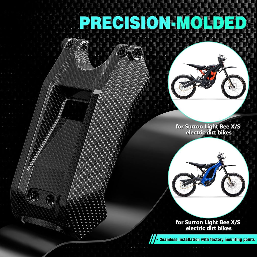 Funparts Battery Cover for Surron LBX,Carbon Fiber Battery Lid Guards Wrap for Sur Ron Light Bee X Electric Dirt Bike Vehicle Covers Black
