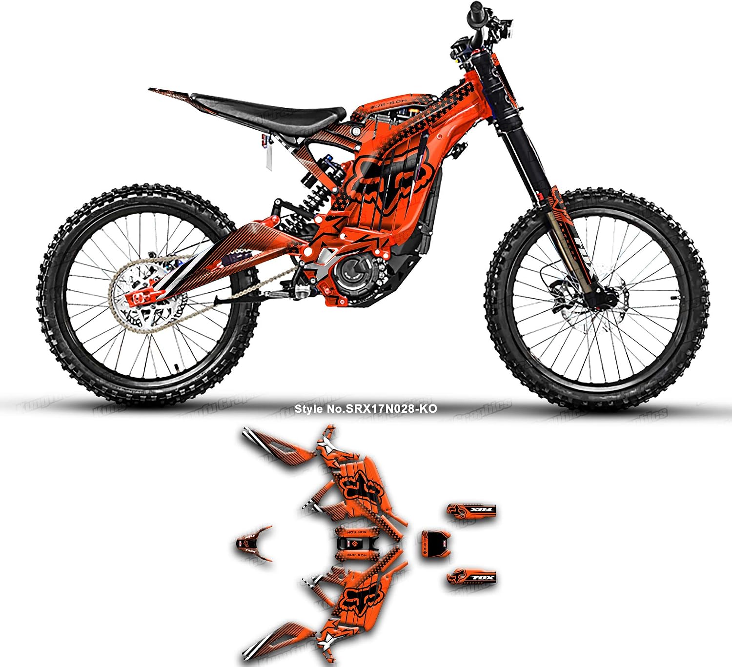 Personnalisée en Vinyle Graphique Kit pour Sur-Ron Light Bee X with DNM Fork 2017-2024 Off-road Motorcycle Dirt Bike, SRX17N028-KO