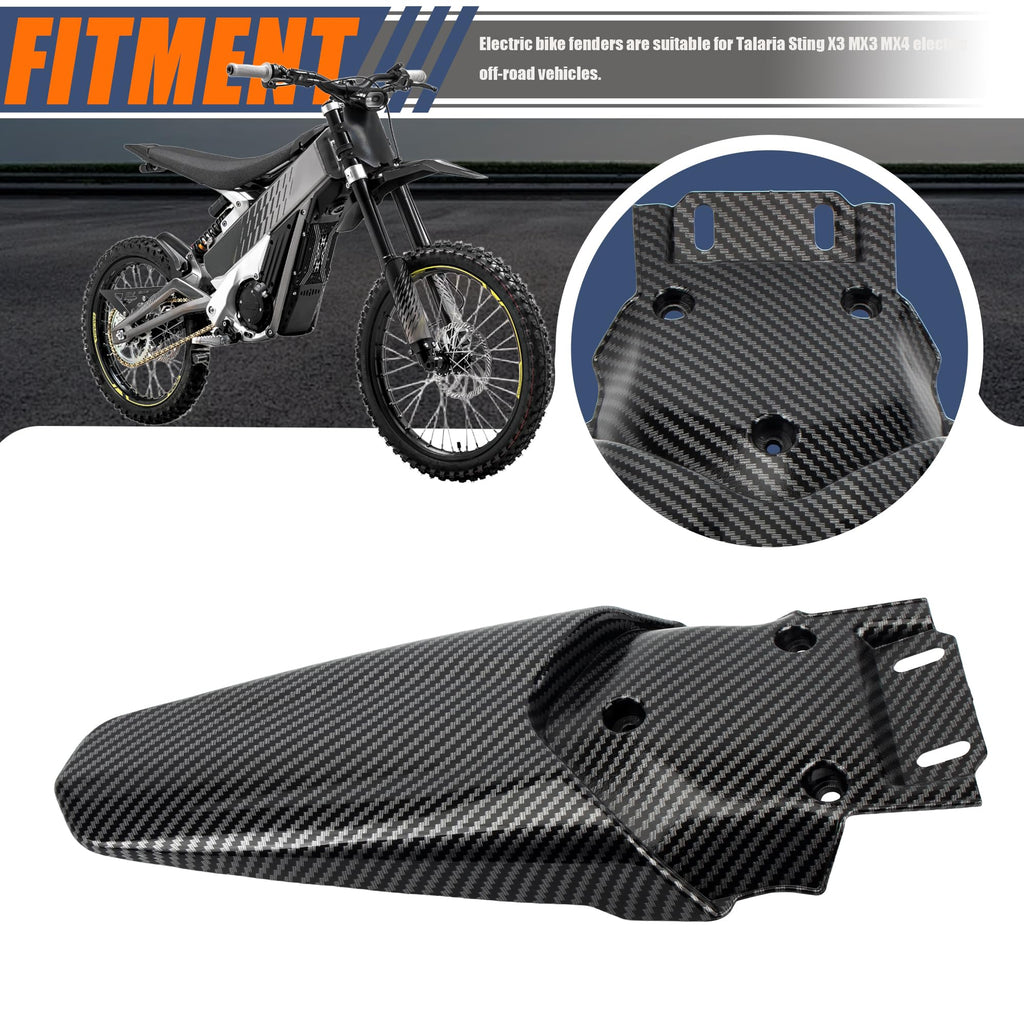 Short Rear Fender Protector,Talaria Rear Mudguard For MX3 MX4 Electric Dirt Bike EBike - Carbon Fiber