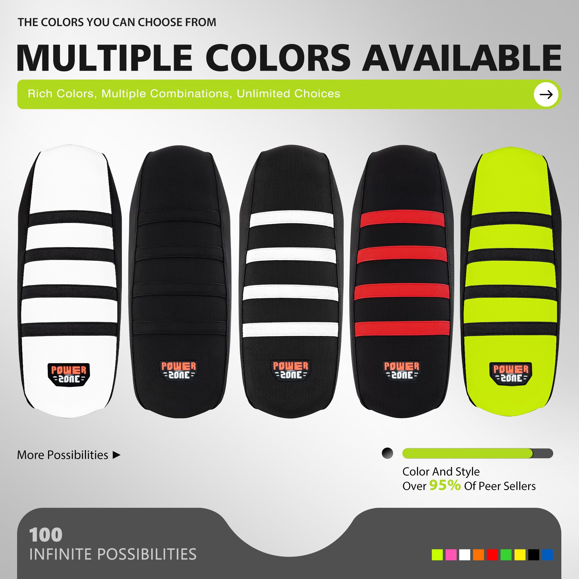 Gripper Dirt Bike Seat Cover for Sur Ron Light Bee X/S, Motorcycle Electric Bike Seat Covers (Black-White)