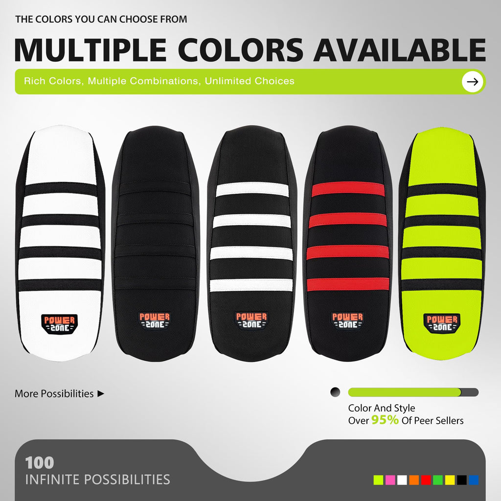 Gripper Dirt Bike Seat Cover for Sur Ron Light Bee X/S, Motorcycle Electric Bike Seat Covers (Black-White)