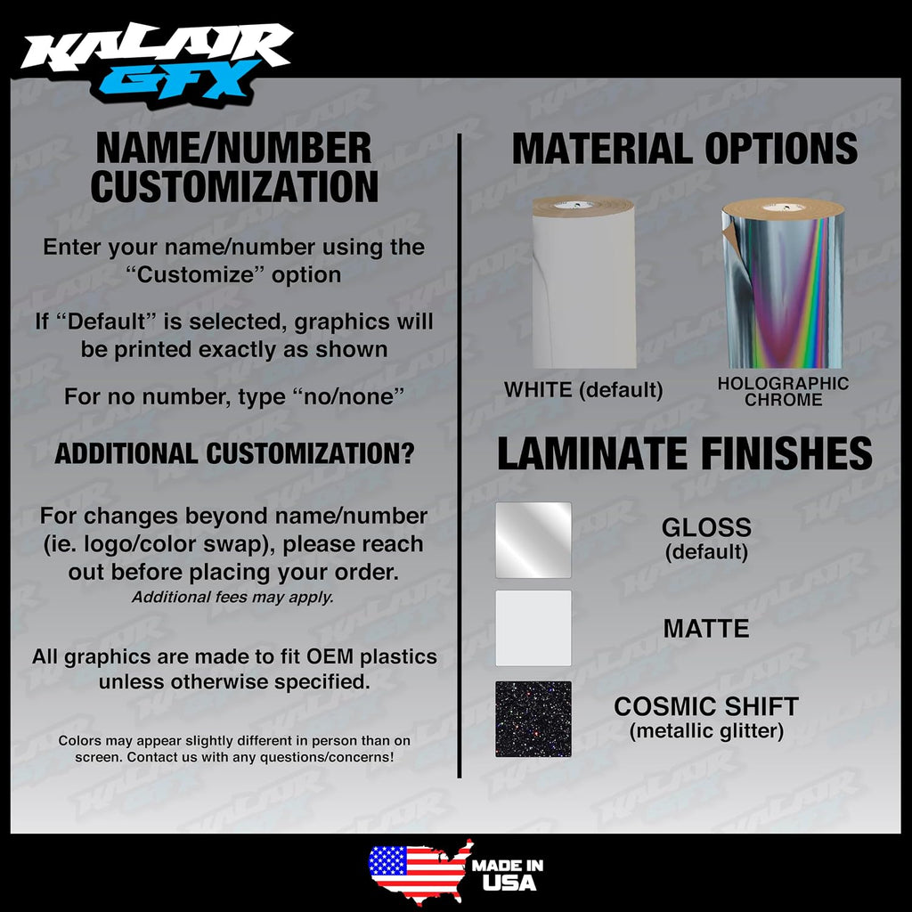 Graphics Kit for Yamaha TTR110 (2008-2023) Turbo Series Blue Yellow Holographic 16 Mil-Dirt Pit Bike Motorcycle Stickers,Dirtbike Racing Decal no Plastics