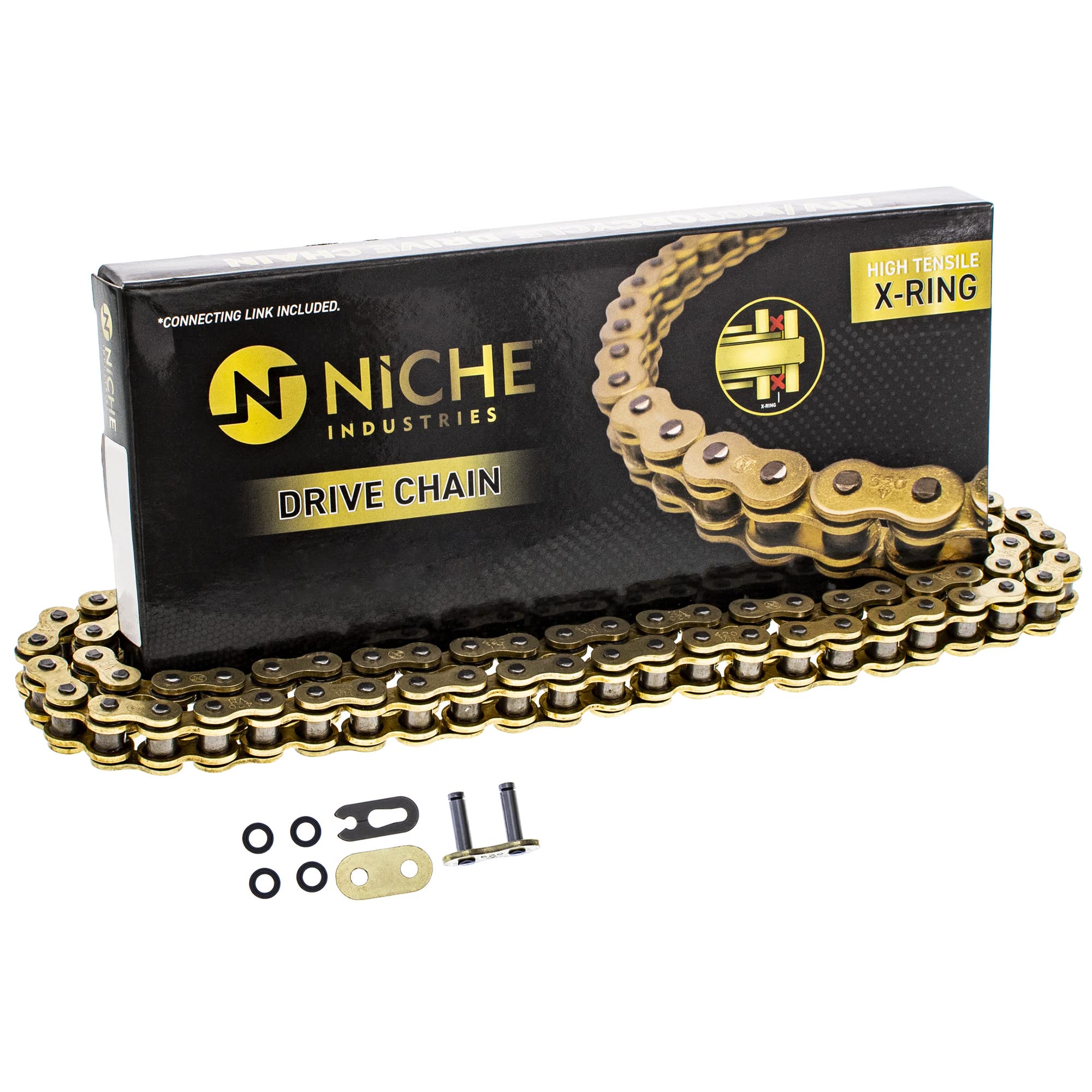 NICHE Gold 420 X-Ring Chain 108 Links with Connecting Master Link