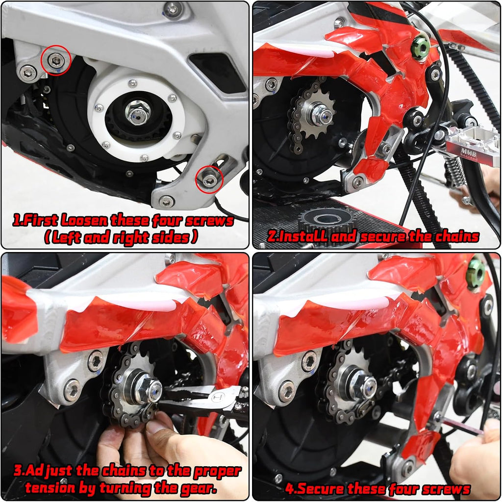 Drive Sprocket Chain Combo,Gear Chain Set for Surron Light Bee X,Segway X160/260,420 Chain 30 13 Tooth Rear Front Sprocket,Chain Sprocket Conversion Kit for Modified Dirt Bike and Replacement