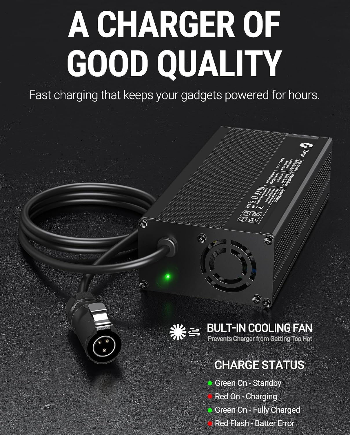 67.2V 7A Charger for Talaria Sting 4000 Series X3 L1E X3C MX3/MX4,3-Prong Power Supply with Cooling Fan,Efficient for Bike