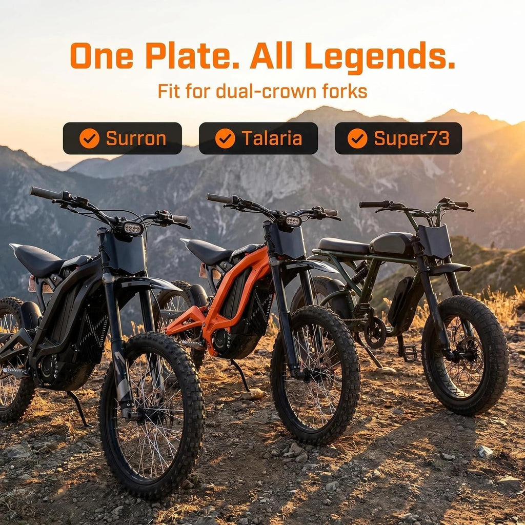 Electric Dirt Bike Hollow Mesh Front Number Plate with 3M Protective Decal for Surron Light Bee X/S,Talaria,Yozma in10,Tuttio,Ridstar Q20 &Super73-Motocross Style Plate to Hide Wire, Ebike Accessories
