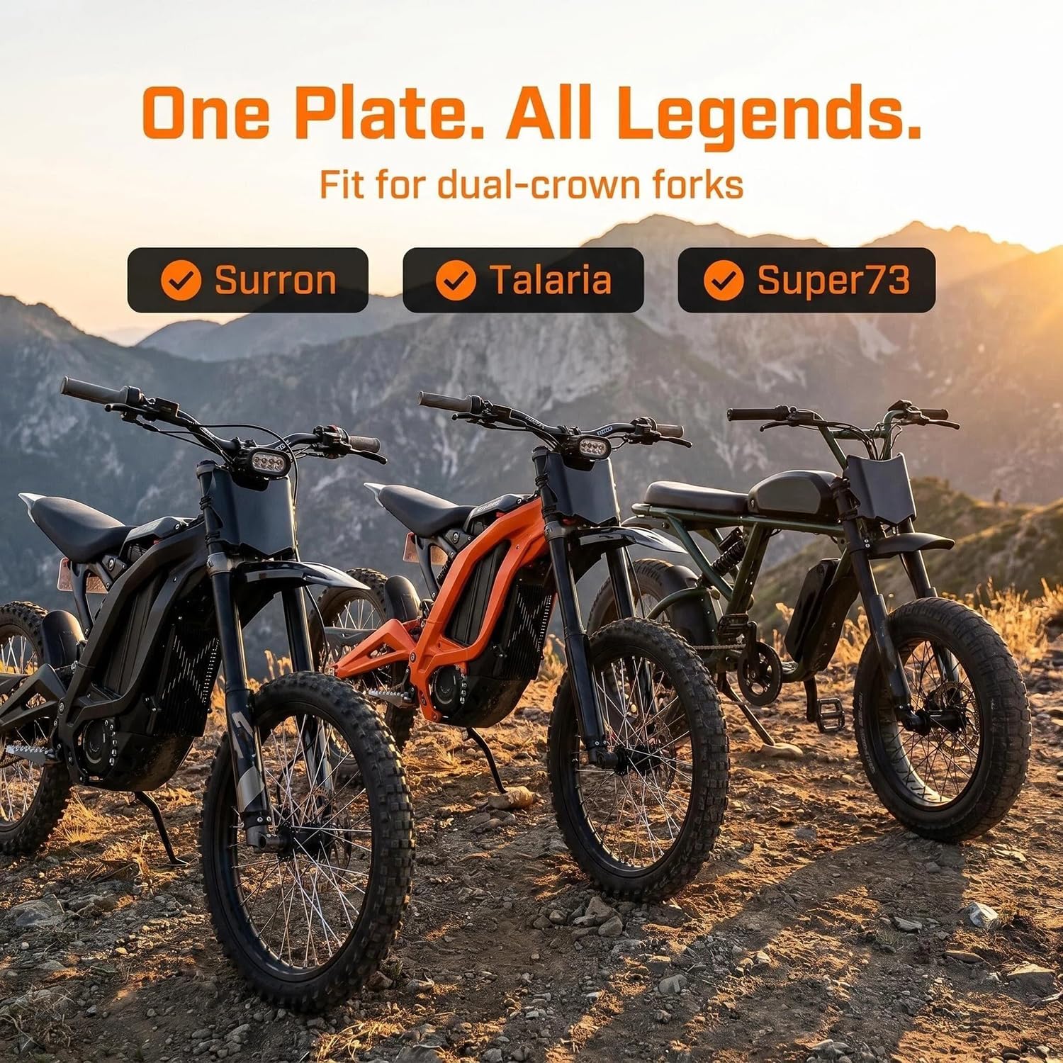 Electric Dirt Bike Hollow Mesh Front Number Plate with 3M Protective Decal for Surron Light Bee X/S,Talaria,Yozma in10,Tuttio,Ridstar Q20 &Super73-Motocross Style Plate to Hide Wire, Ebike Accessories