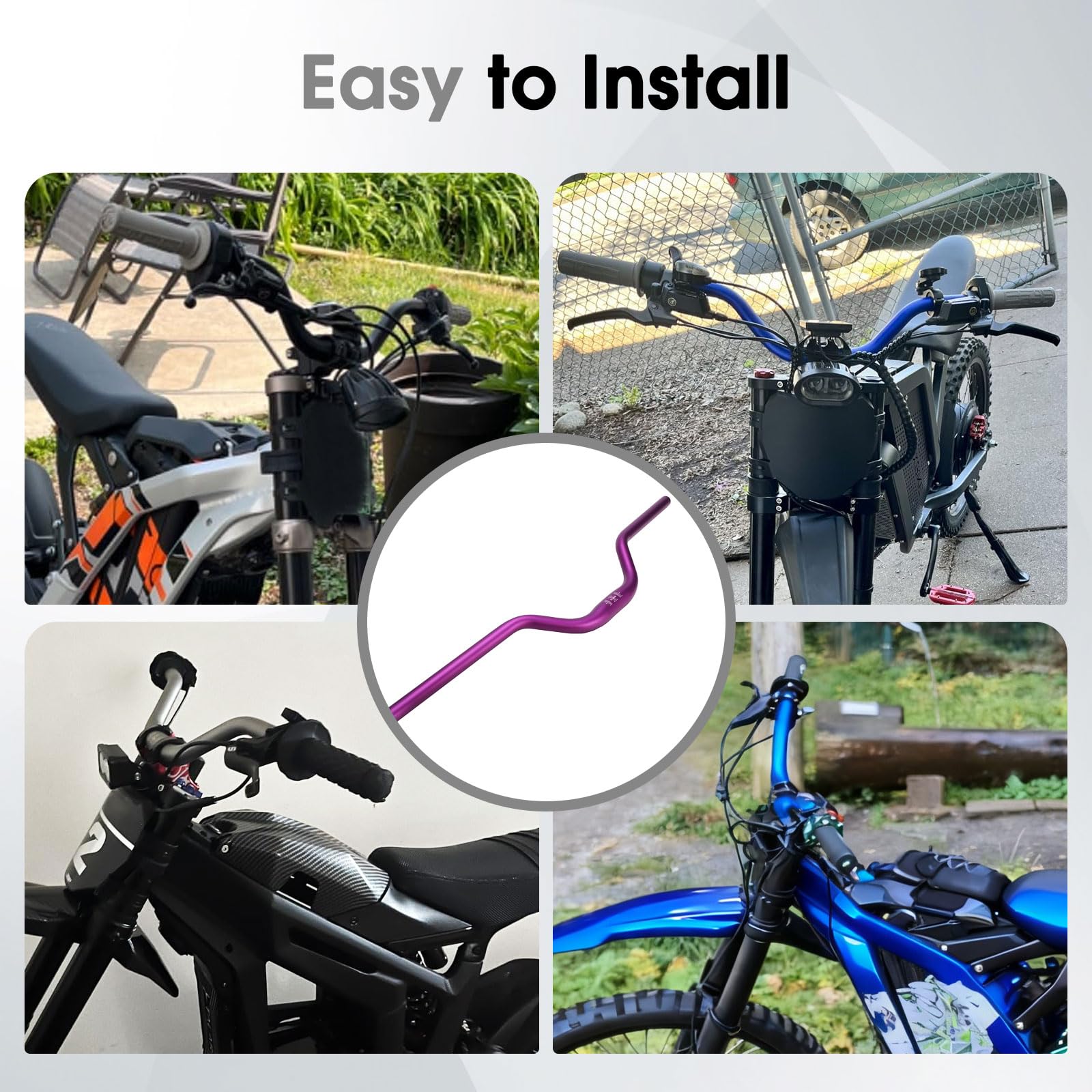 Motorcycle Heighten Handlebar 7/8" 22mm Handle Bar 4MM Thickness CNC for Surron Sur Ron LBX Talaria Sting MX3/R MX4 Talaria XXX E-Ride Pro SR S SS 2.0 3.0 Ventus One Rawrr Mantis Blue