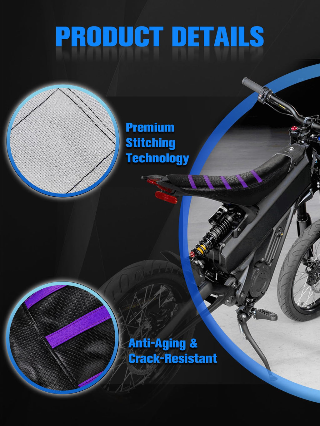Dirt Bike Seat Cover Ribbed Soft Seat Cover for Talaria XXX X3 Electric Dirt Bike Ebike Red