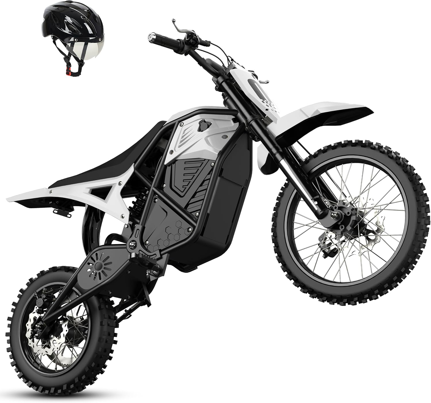 ESKUTE Electric Dirt Bike for Teens Adults, Mid-Drive Motor 3500W Peak, Electric Motorcycle 48V23Ah Battery, Hydraulic Disc Brake，53Mile,38mph, Hydraulic Nitrogen Dual Shock Absorbers,Black