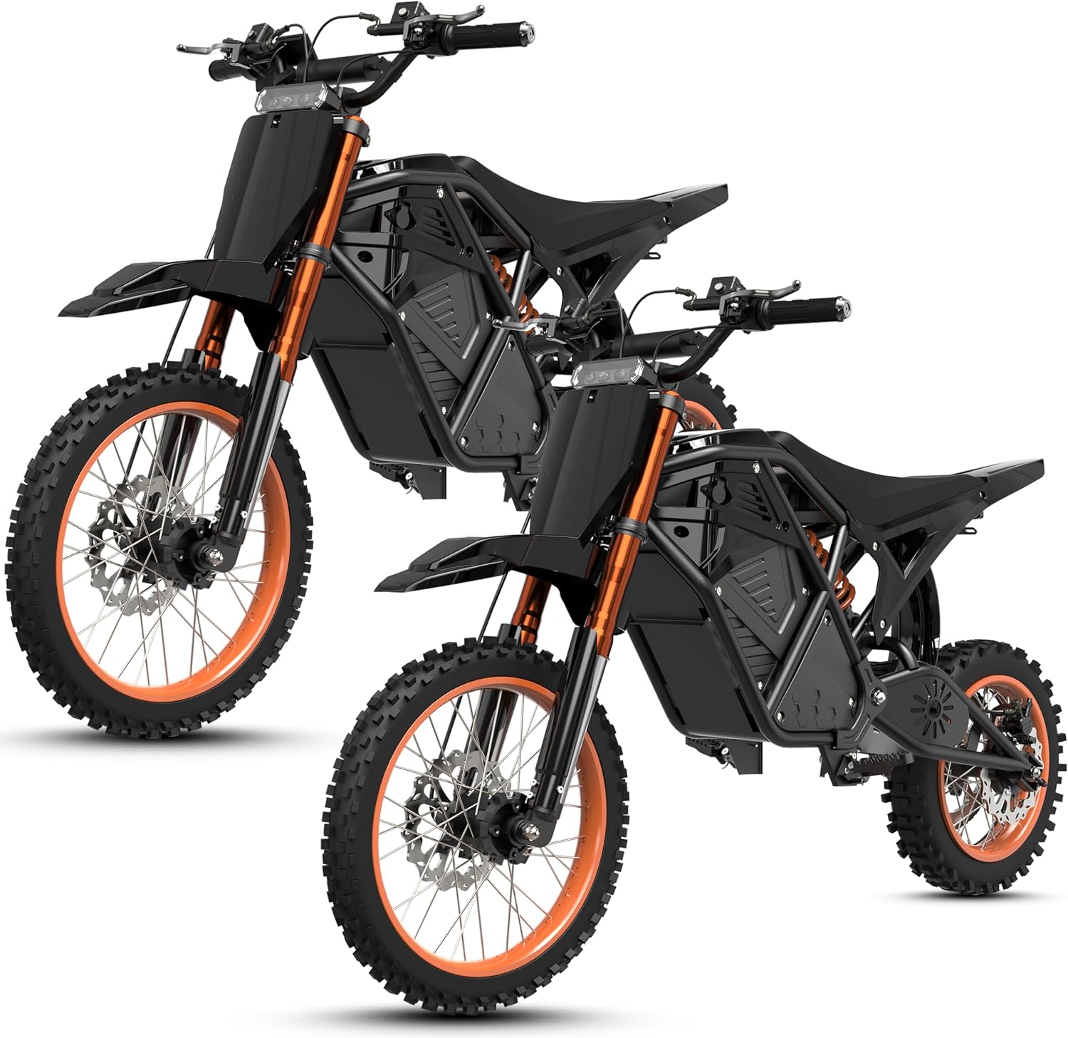 ESKUTE Electric Dirt Bike for Teens Adults, Mid-Drive Motor 3500W Peak, Electric Motorcycle 48V23Ah Battery, Hydraulic Disc Brake，53Mile,38mph, Hydraulic Nitrogen Dual Shock Absorbers,Black