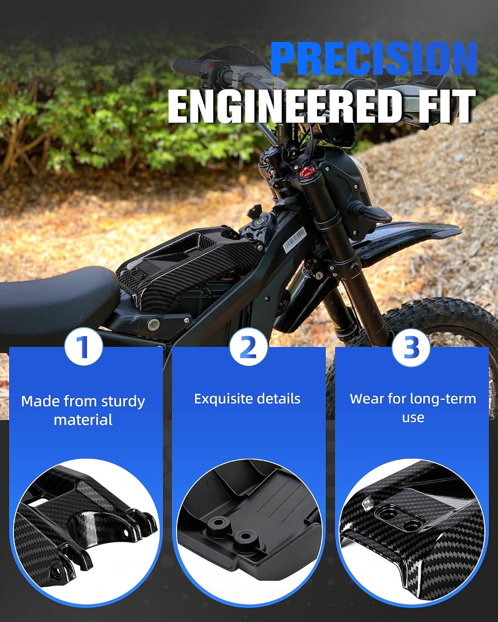 Battery Cover for Surron LBX, Electric Dirt Bike Battery Cover Lid Warp for Sur Ron Light Bee X/S Imitation Carbon Fiber,PP Material