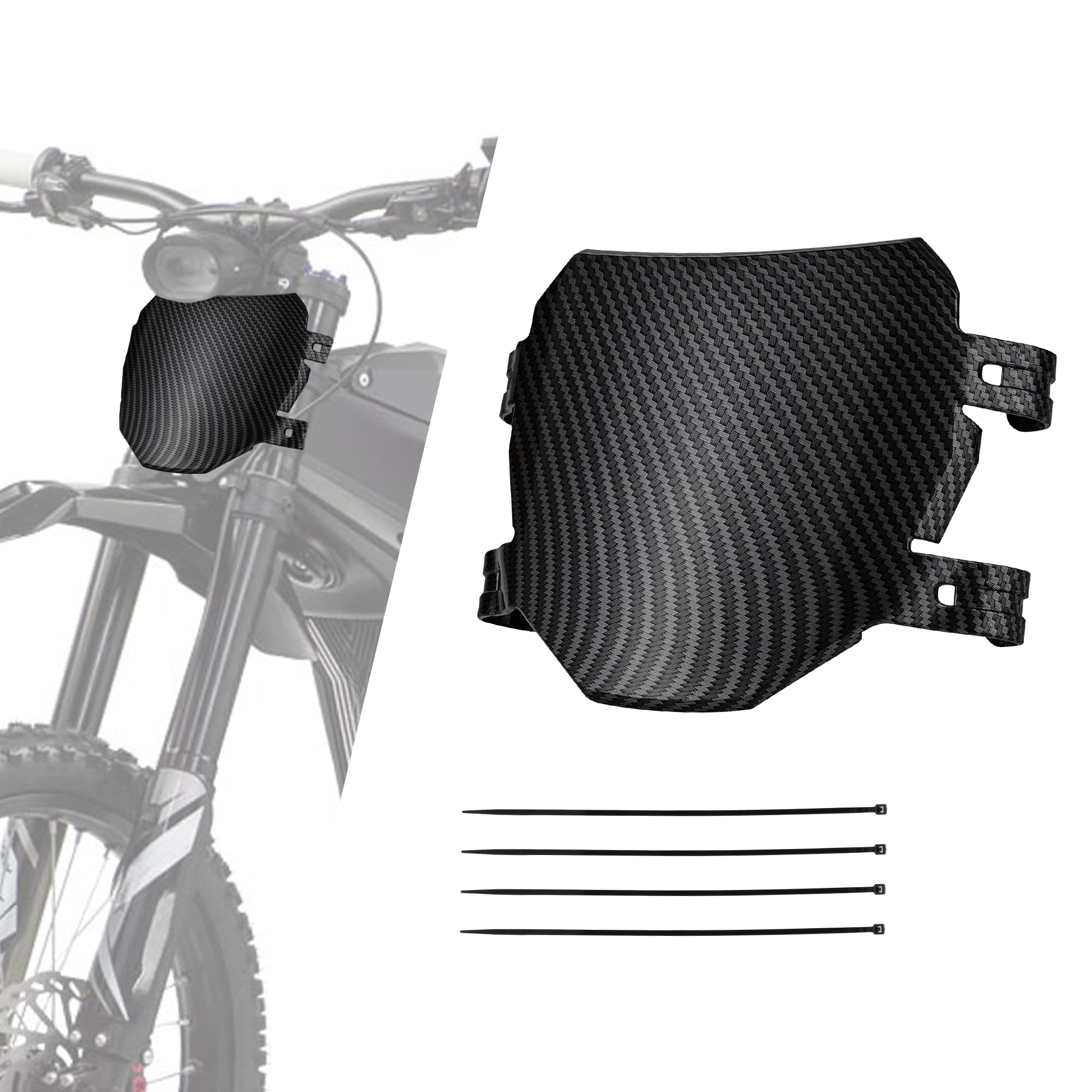 Universal Ebike Electric Dirt Bike Number Plate with Straps-Black | E Bike Front License for Yozma IN10/Surron Light Bee/Taparia Sting/Eride Pro,for Ridstar Q20/TST R002/Macfox