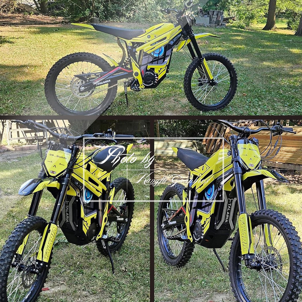 Personnalisée en Vinyle Graphique Kit Pour Talaria Dirt Bike Sting R (with front plate, Talaria fork), Jaune Noir, TLSTR4023N013-KOR