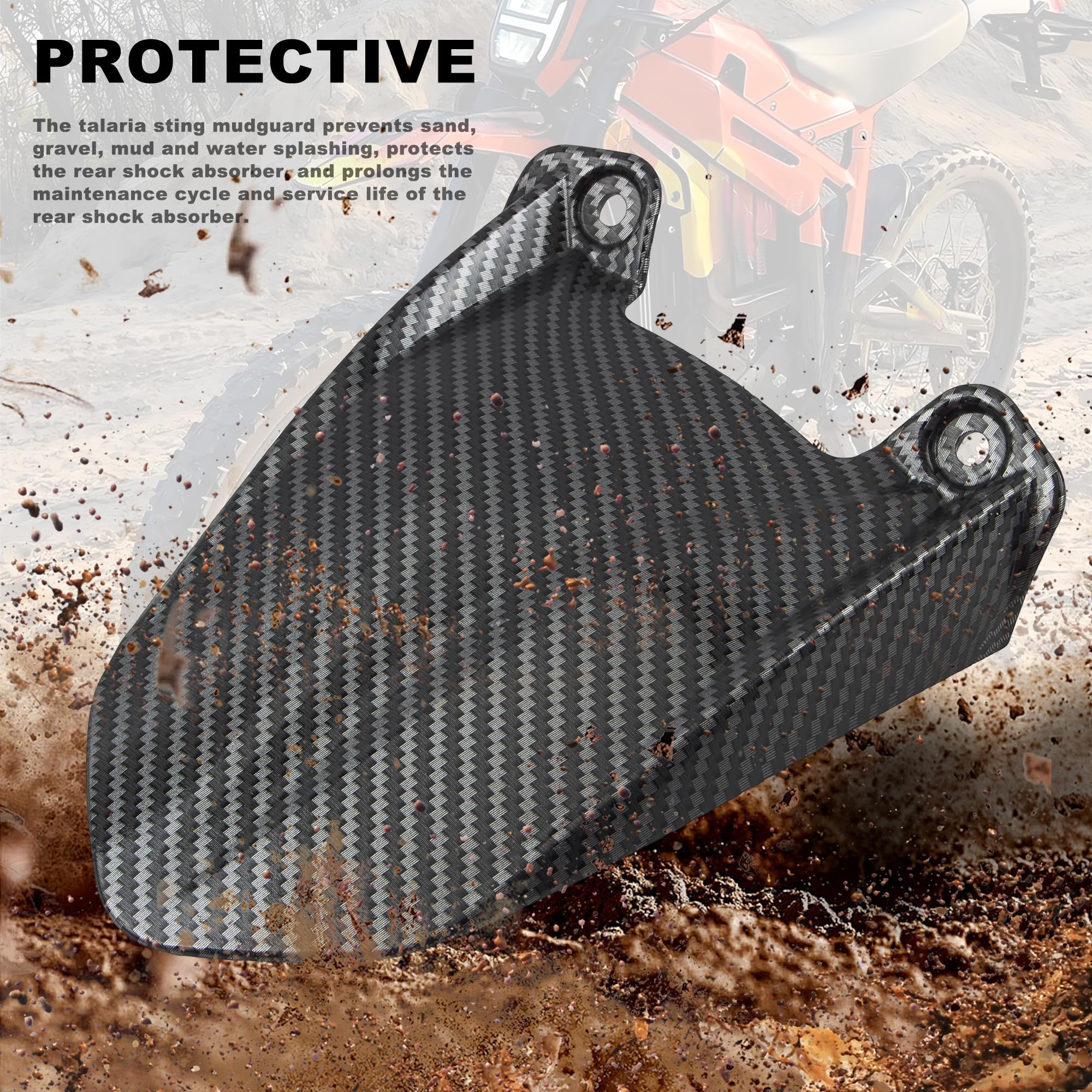 Short Rear Fender Protector,Talaria Rear Mudguard For MX3 MX4 Electric Dirt Bike EBike - Carbon Fiber